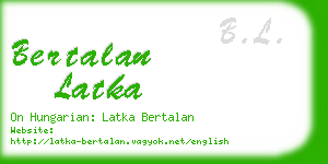 bertalan latka business card